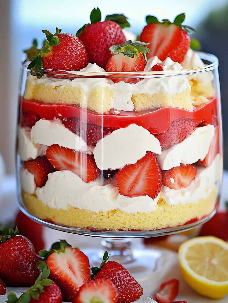 Lemon Strawberry Trifle layered dessert