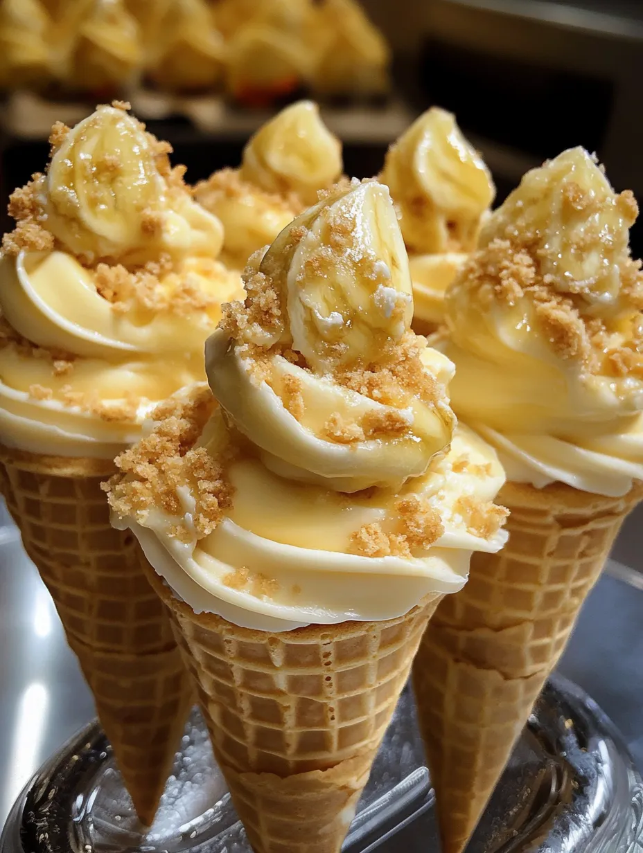 Banana Pudding Cheesecake Cones Homemade