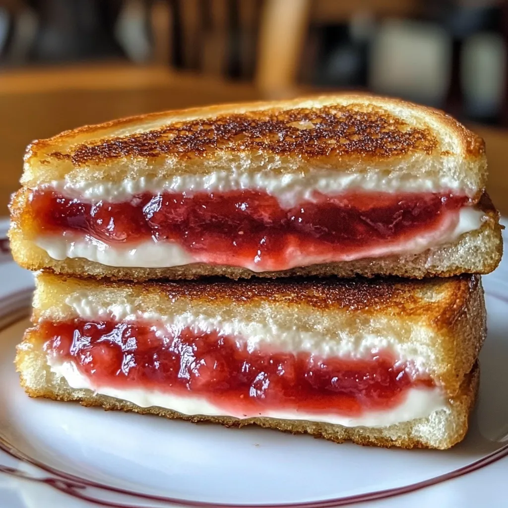Golden Strawberry Cheesecake Sandwich