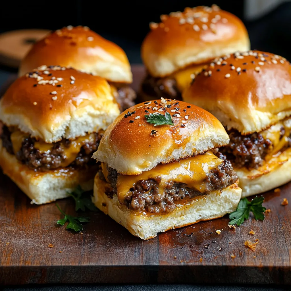 Hawaiian Roll Cheeseburger Sliders