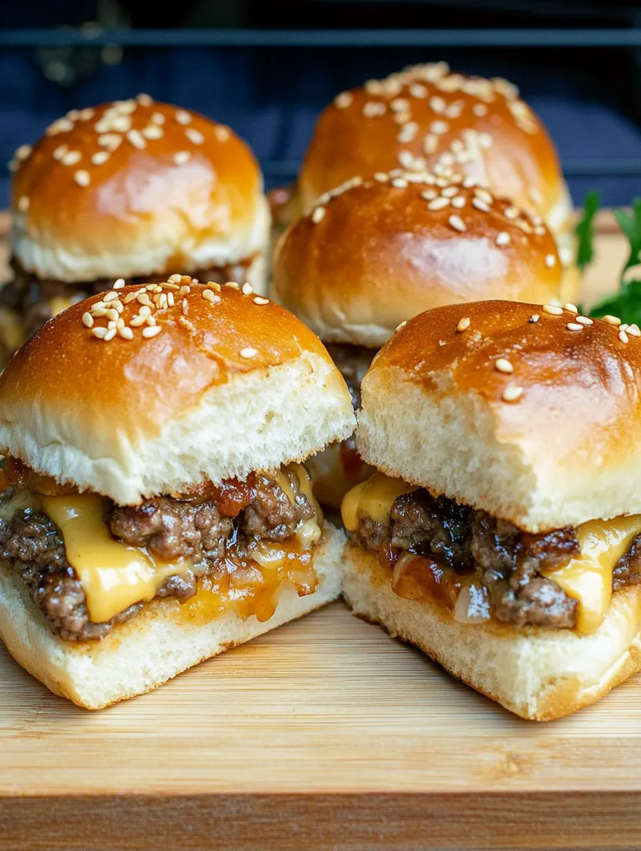 No-Fuss Hawaiian Roll Cheeseburger Sliders