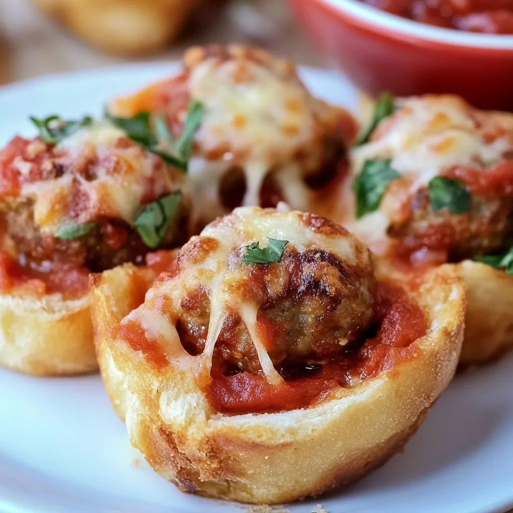 Cheesy Meatball Sub Bites