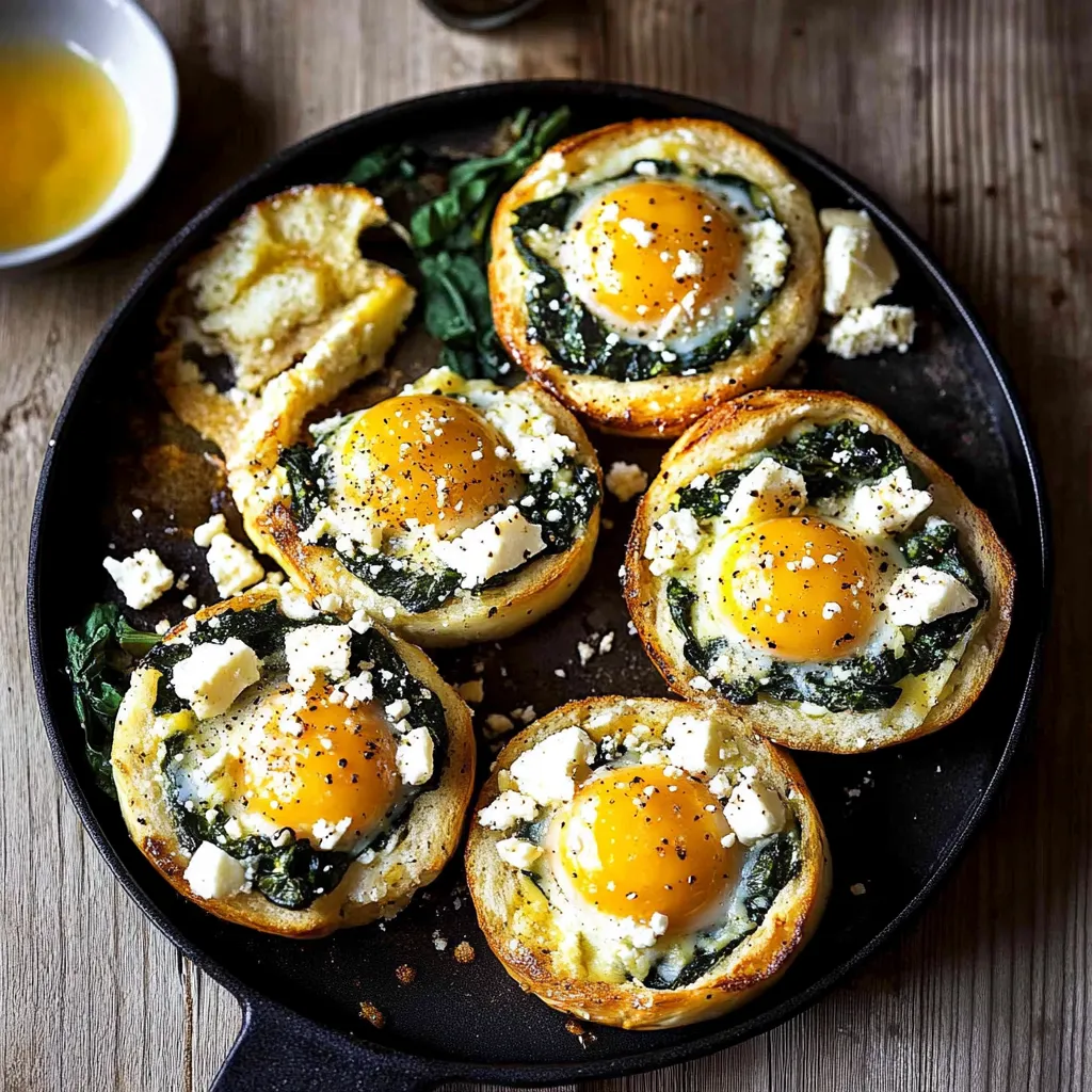 Baked za'atar egg buns with spinach and feta Recipe