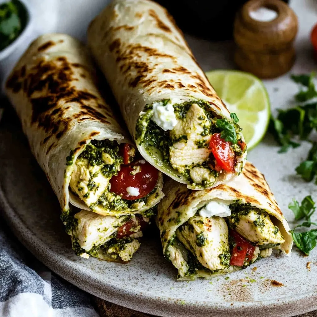 Chicken Wraps with Pesto
