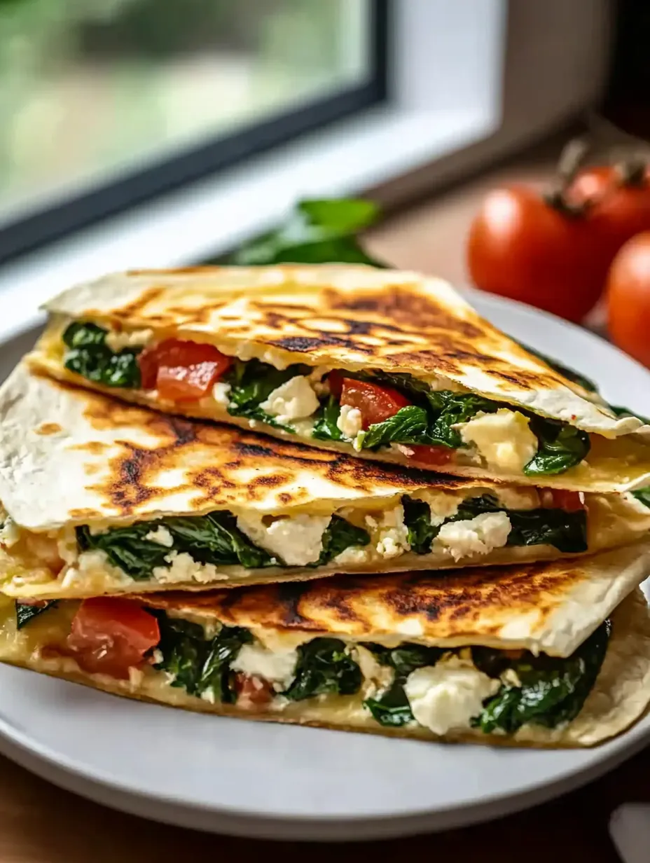 Healthy Spinach and Feta Quesadillas