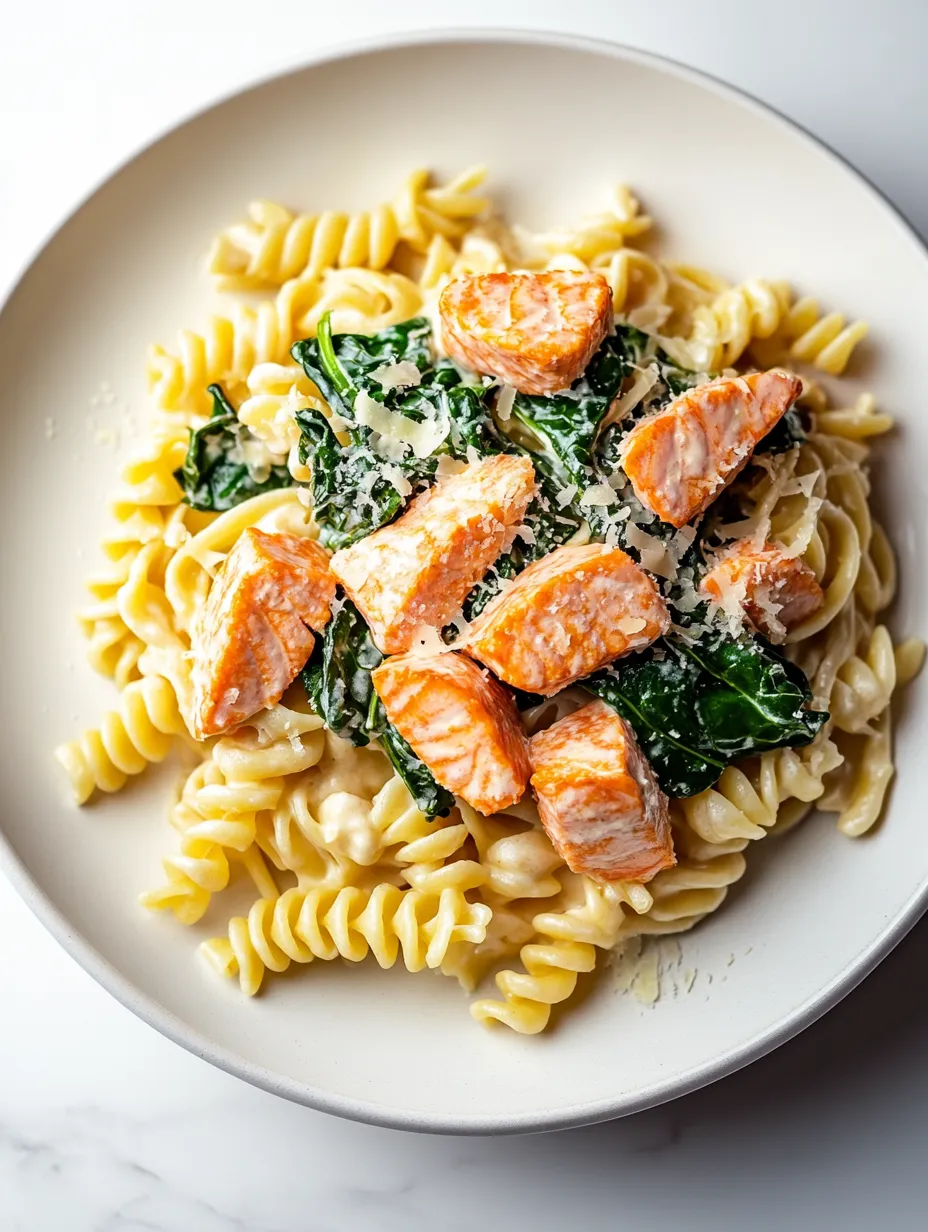 Easy Spinach Salmon Pasta Recipe