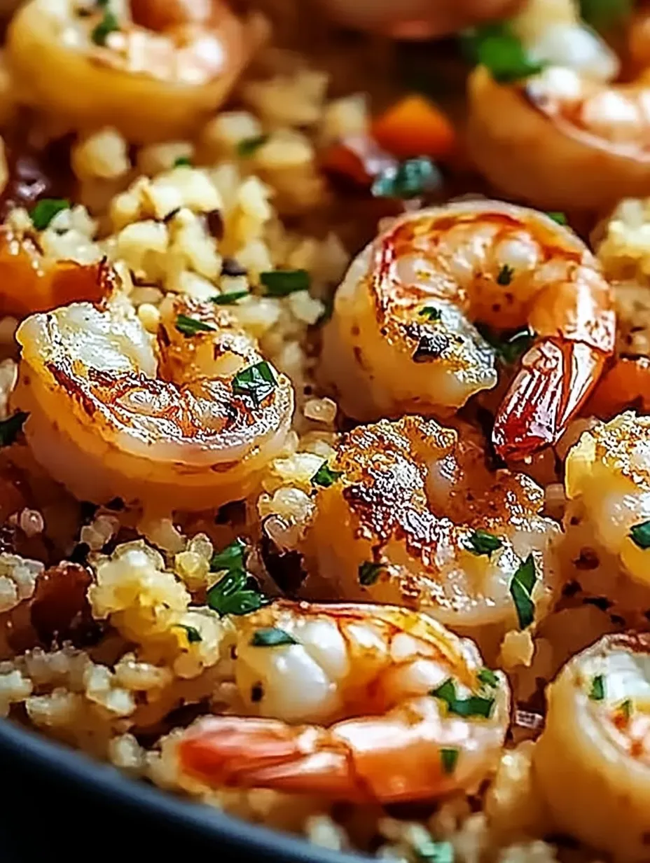 Fresh Cauliflower Fried Rice with Shrimp Bowl
