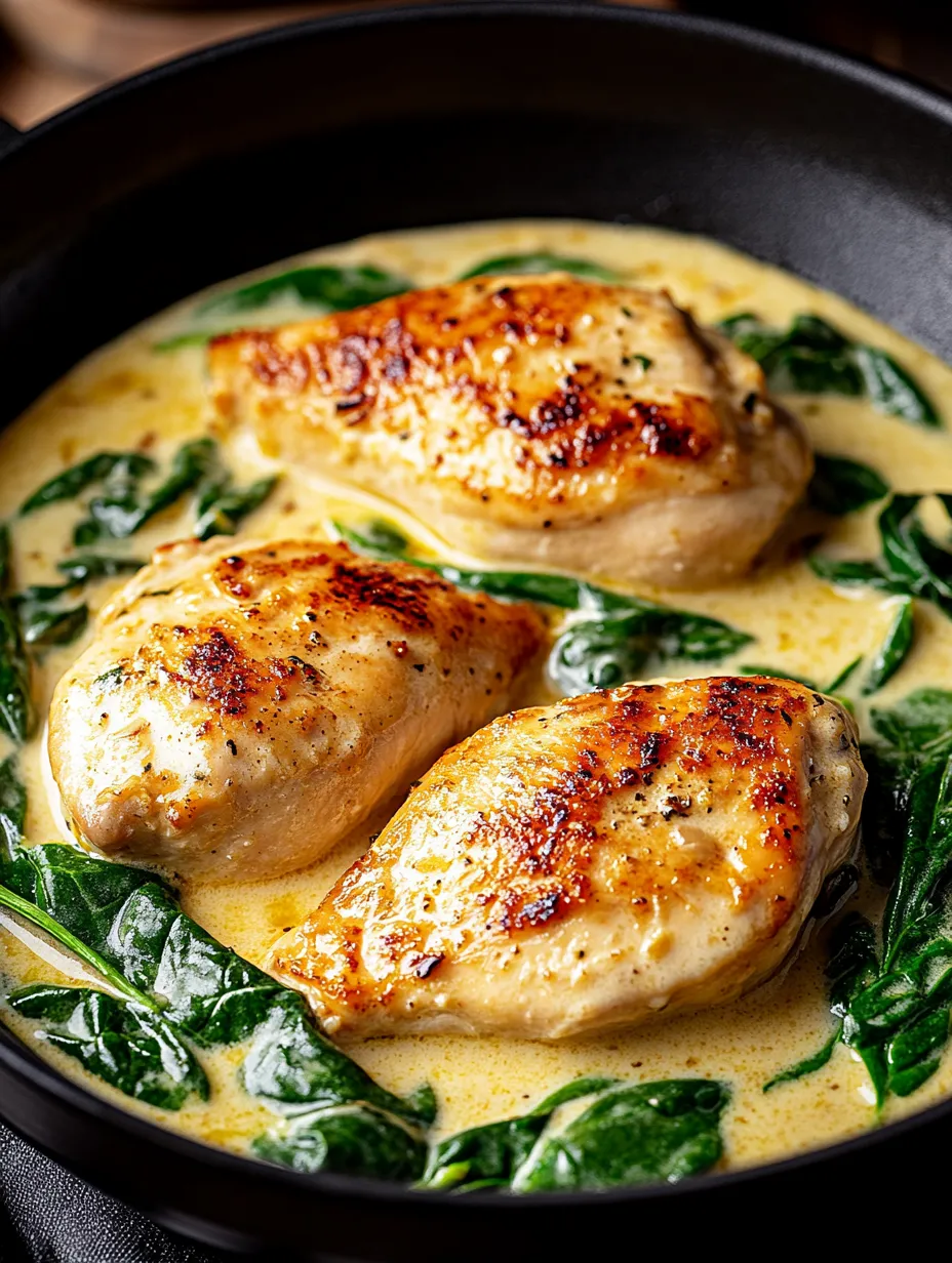 Creamy Garlic Chicken with Spinach Meal