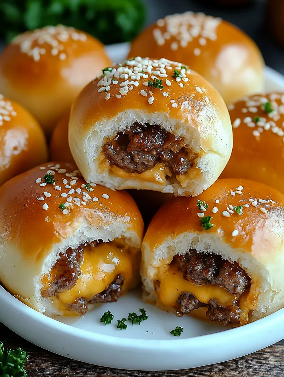 Garlic Parmesan Cheeseburger Bombs Handheld