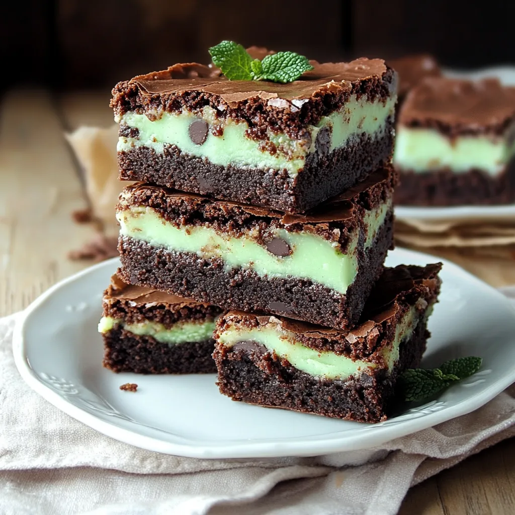 Mint Fudge Stuffed Brownies dessert