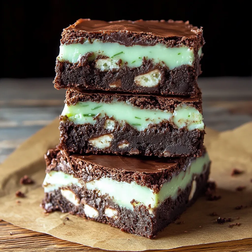 easy Mint Fudge Stuffed Brownies dessert