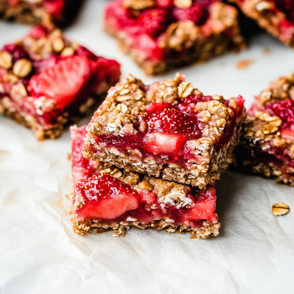 Golden Strawberry Oat Bars with Crumbly Topping