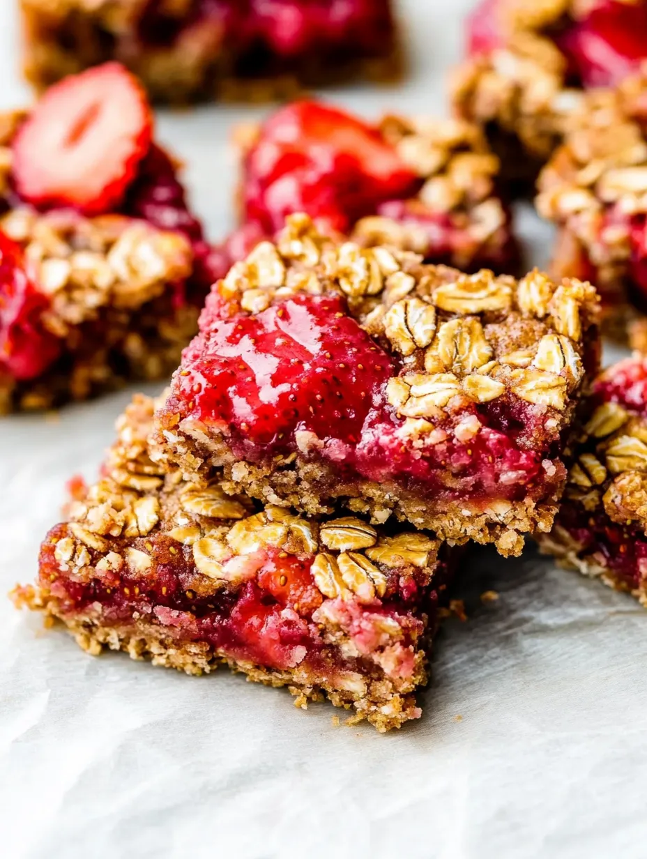 Healthy Strawberry Oatmeal Bars recipe