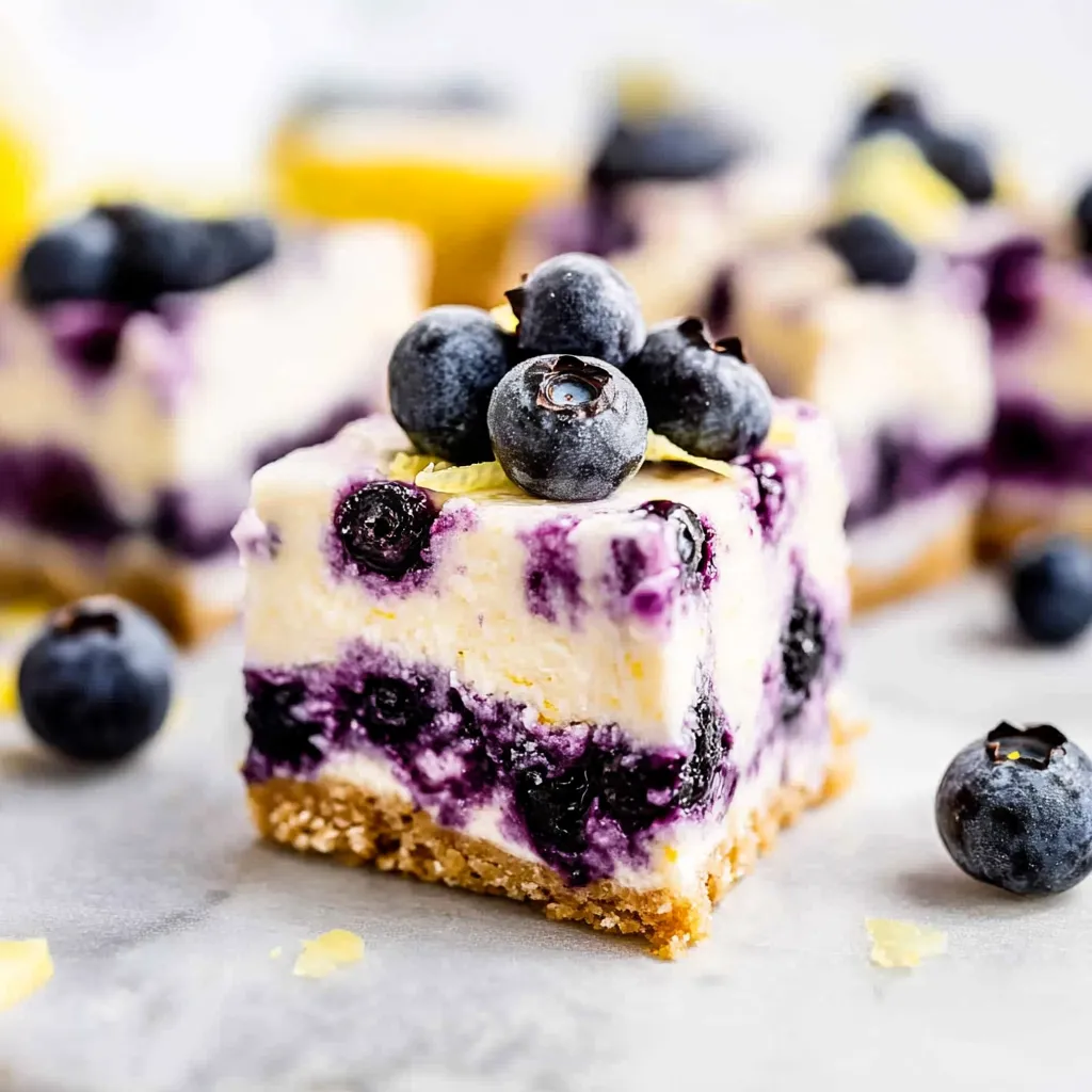 Delightful Lemon and Blueberry Cheesecake Bars