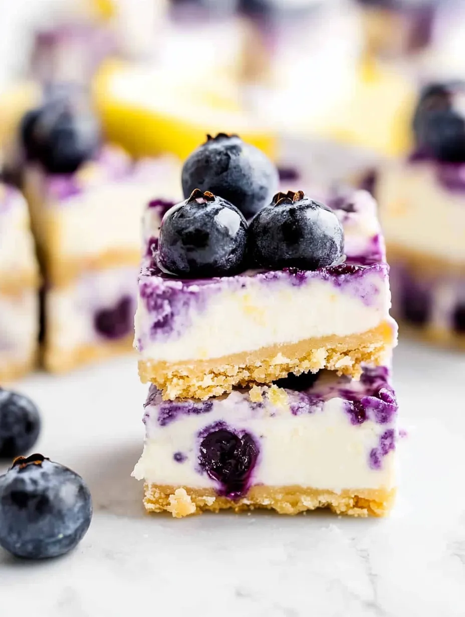 No Bake Lemon Blueberry Cheesecake Bars recipe