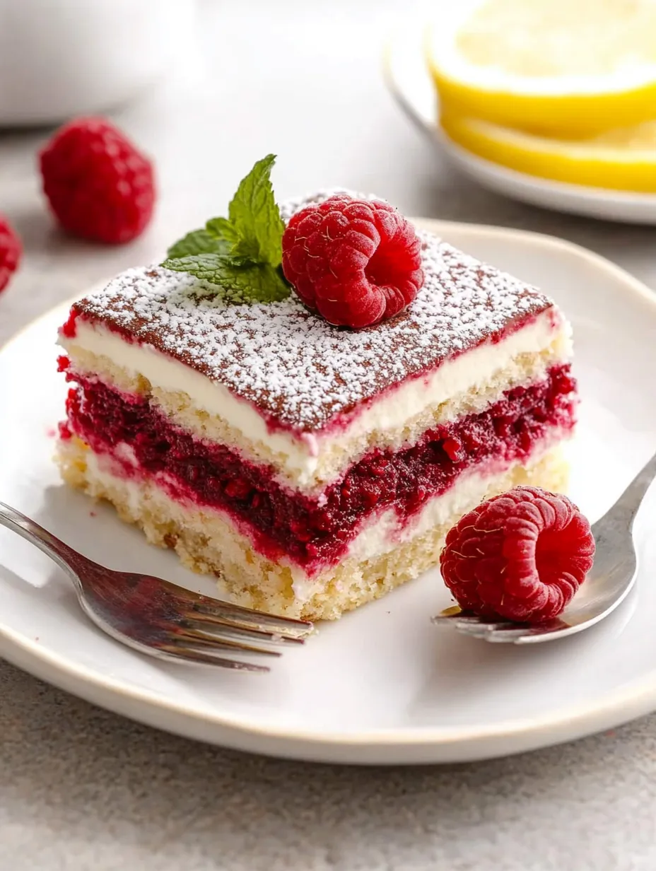 Fresh Raspberry Tiramisu dessert