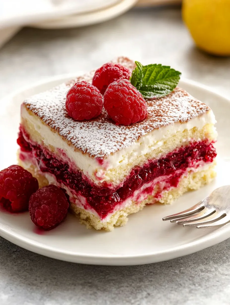 Super Easy Raspberry Tiramisu dessert