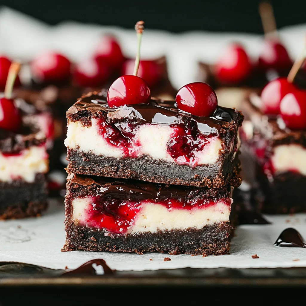Brownie Cheesecake with Cherry Topping
