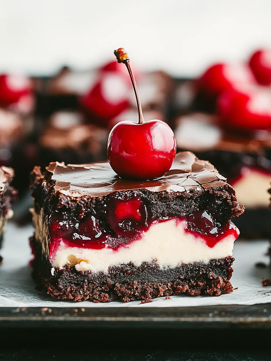 Simple Cherry Cheesecake Brownies bars