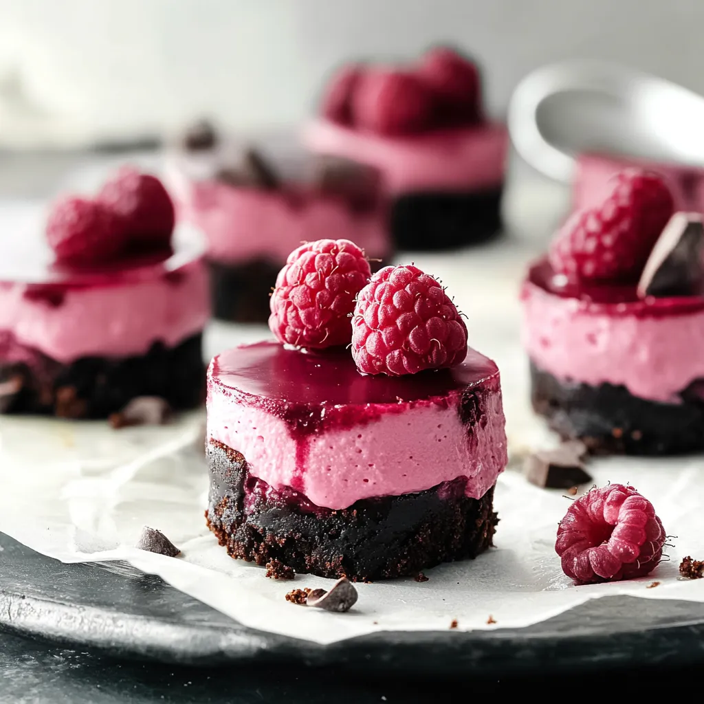 Mini Cheesecakes with Raspberry and Chocolate