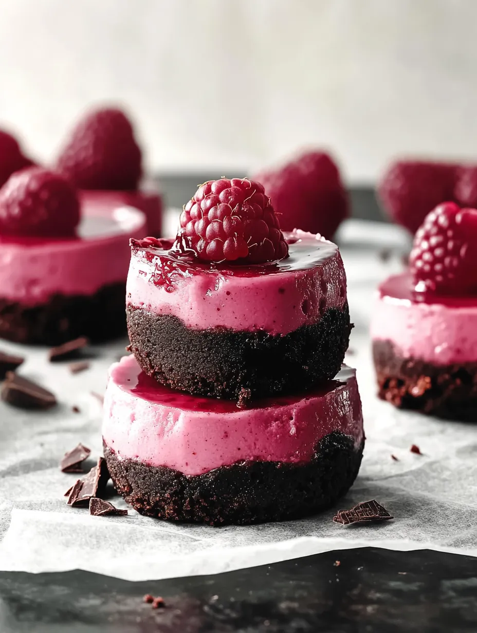 Chocolate Crust with Swirled Raspberry Cheesecake Bites treat