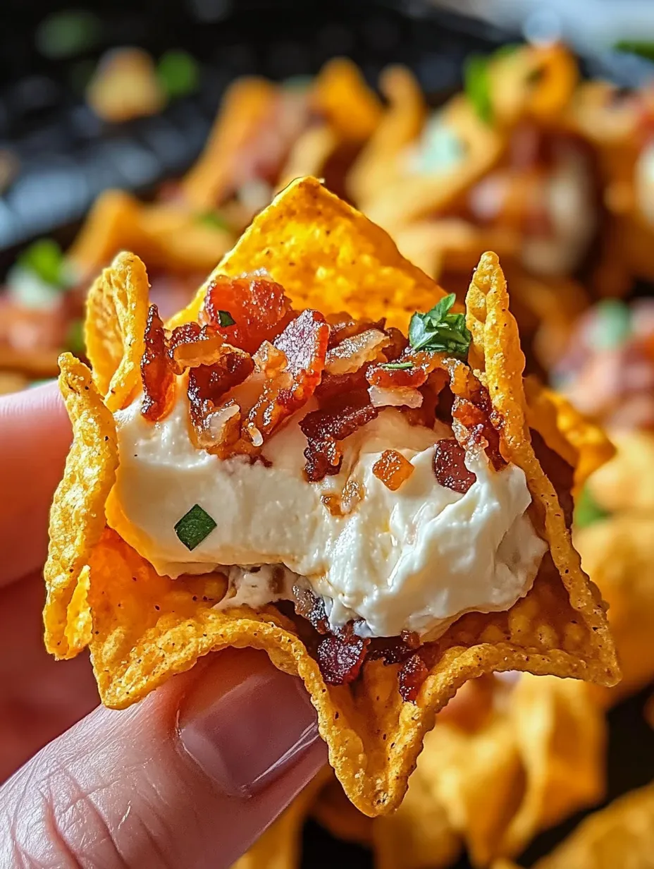 Cream Cheese & Bacon Stuffed Doritos Crunch Bites food