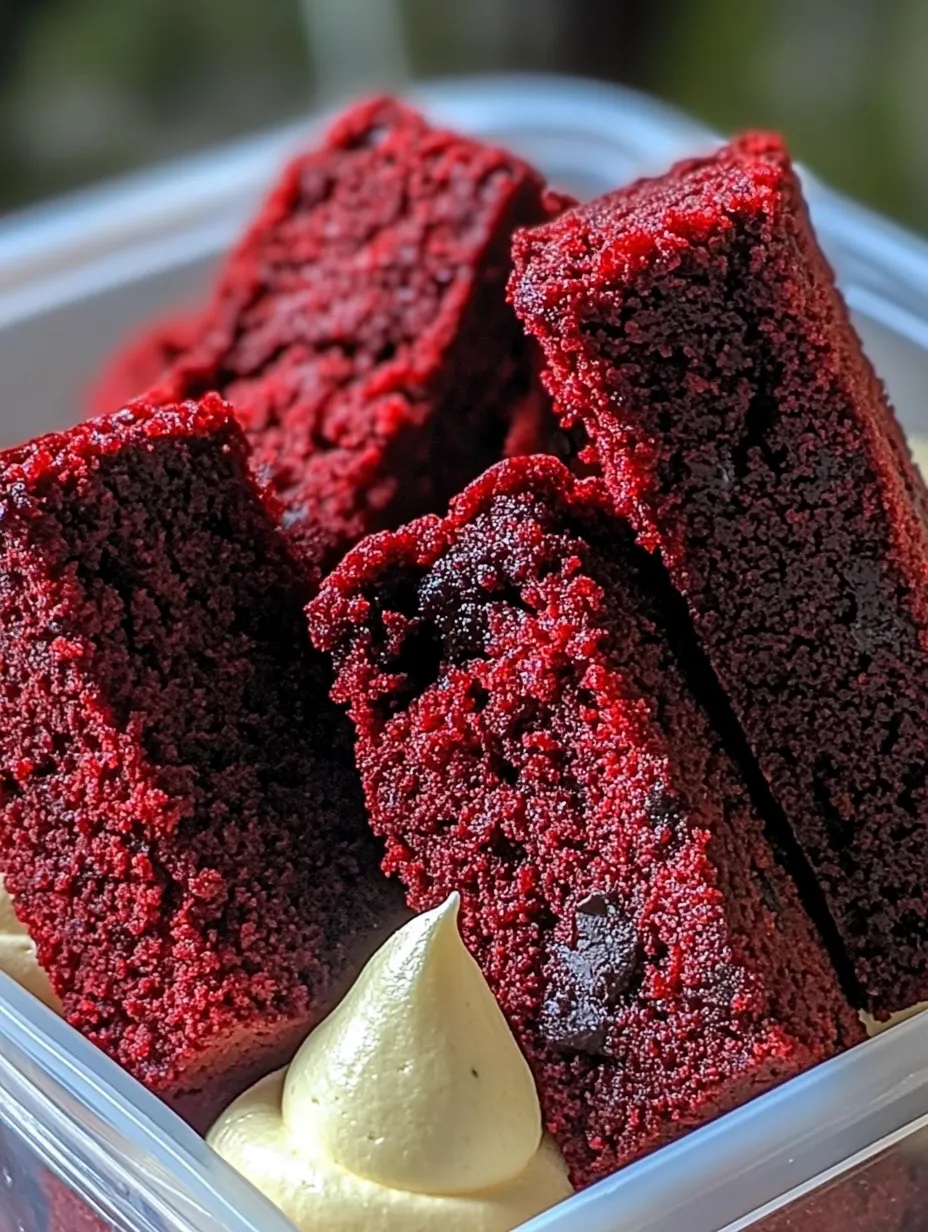 Homemade Red Velvet Brownie Dippers with Cheesecake Dip treat