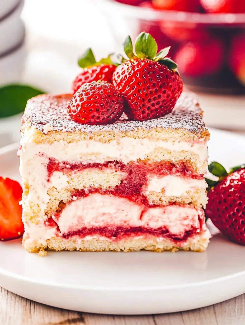 Beautiful Strawberry Tiramisu dessert