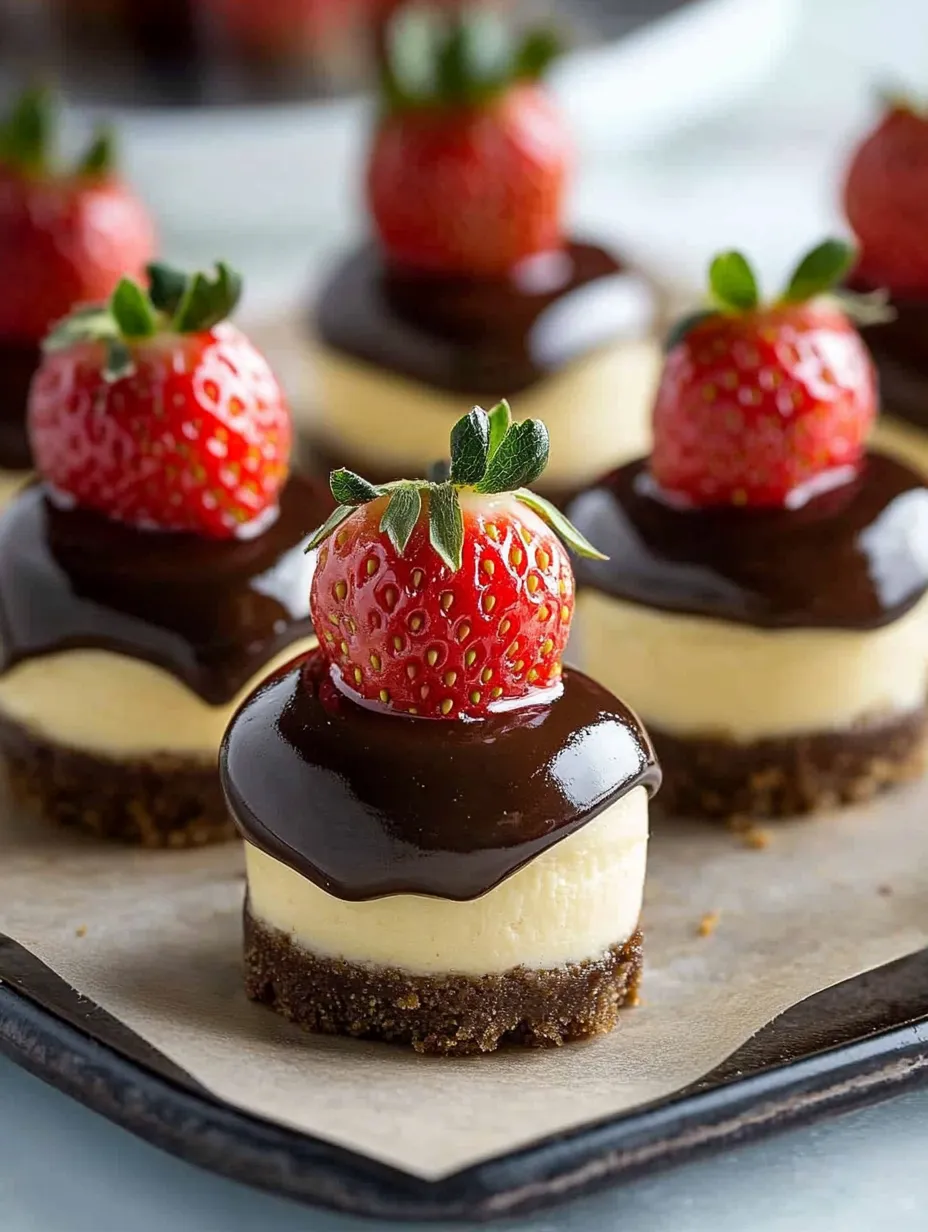 Simple Chocolate Dipped Strawberry Cheesecake treat