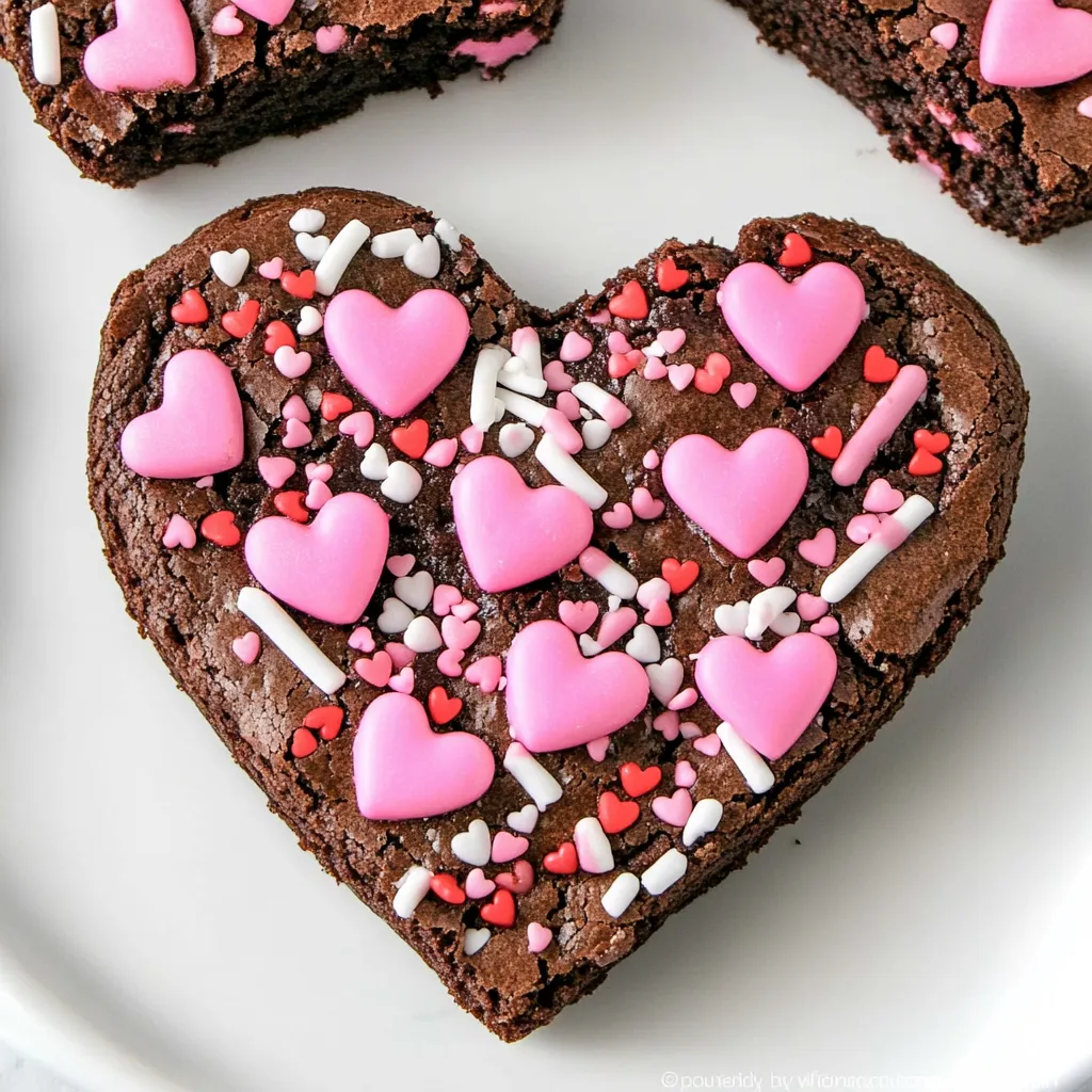 Heart Brownies with Pink Decoration