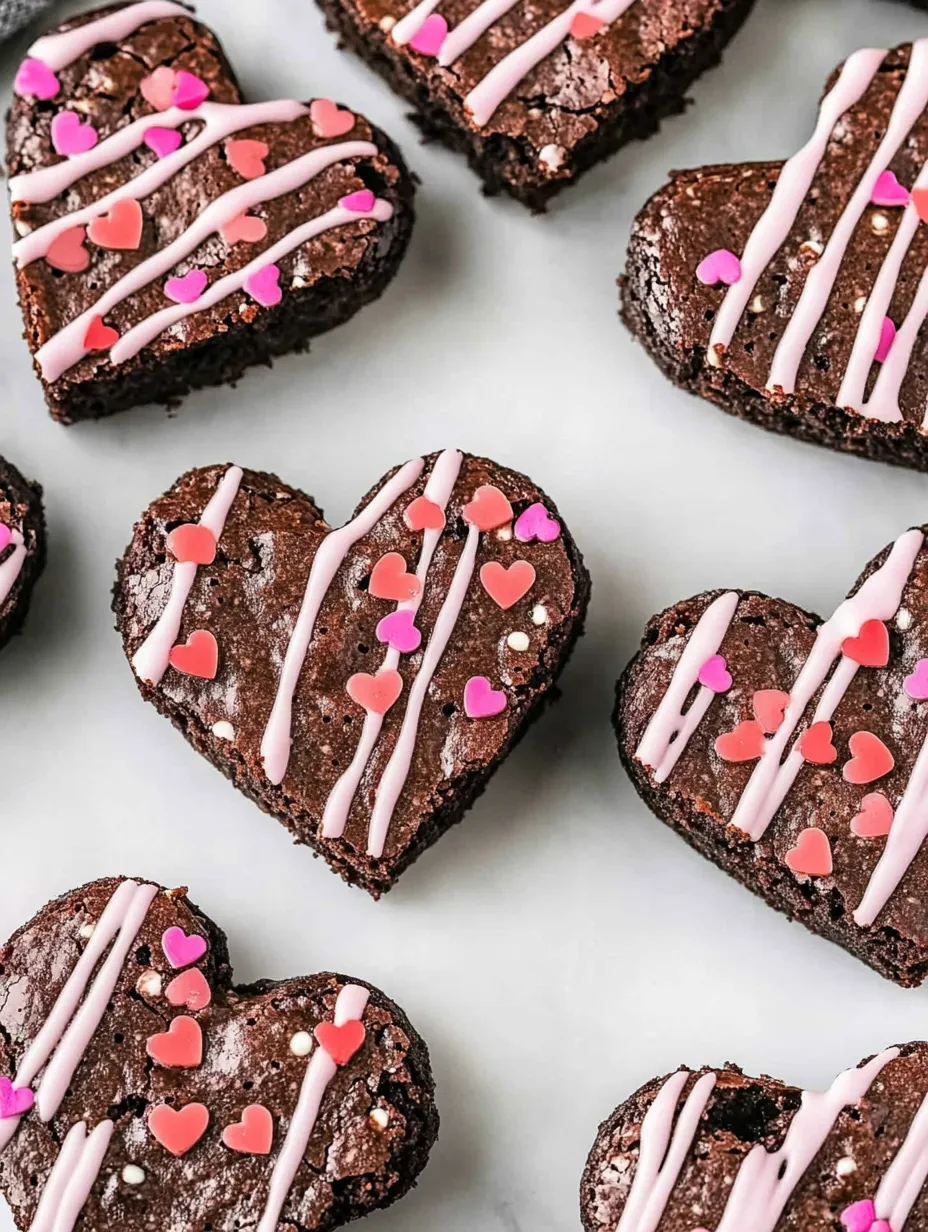 Simple Heart Brownies on Plate