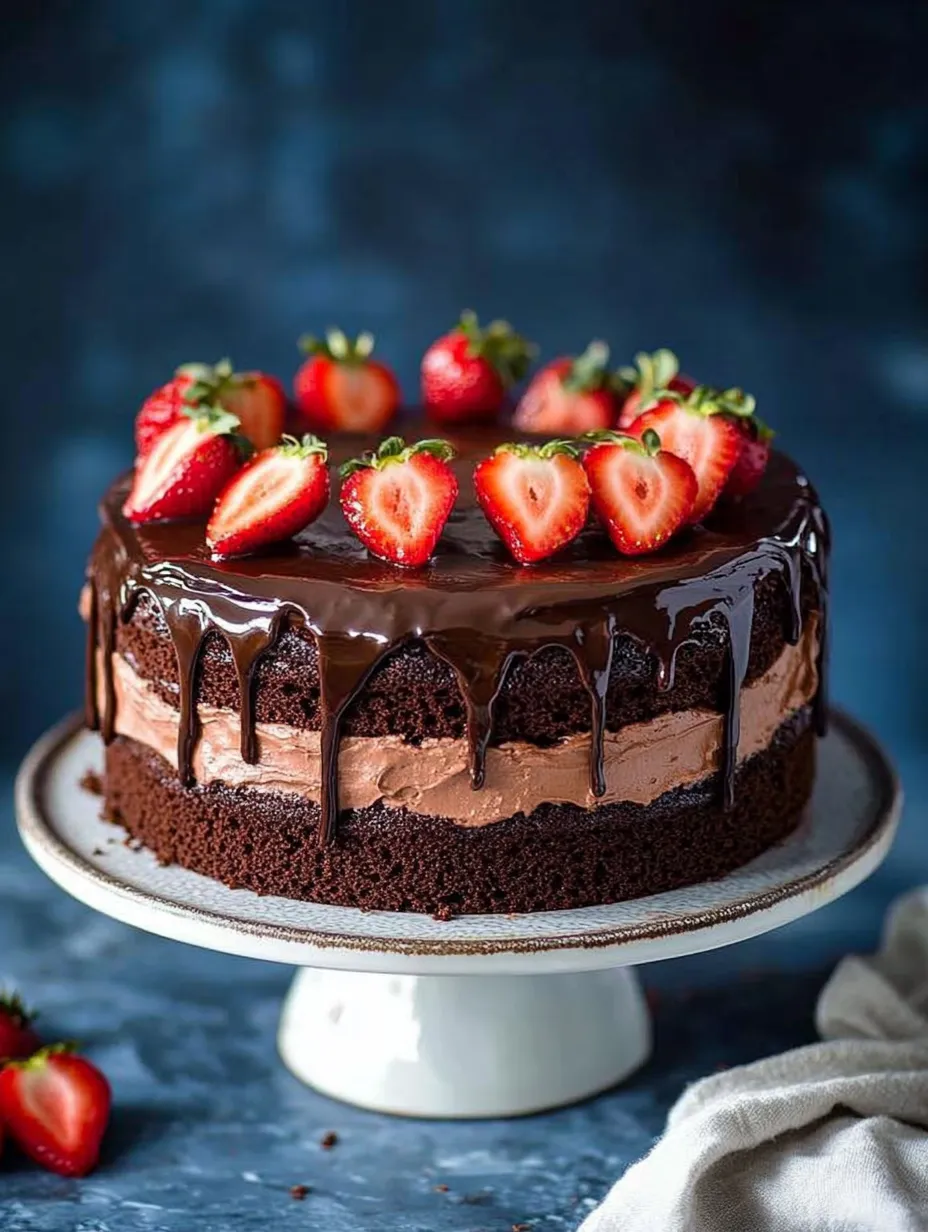 Easy Strawberry Chocolate Cake Recipe