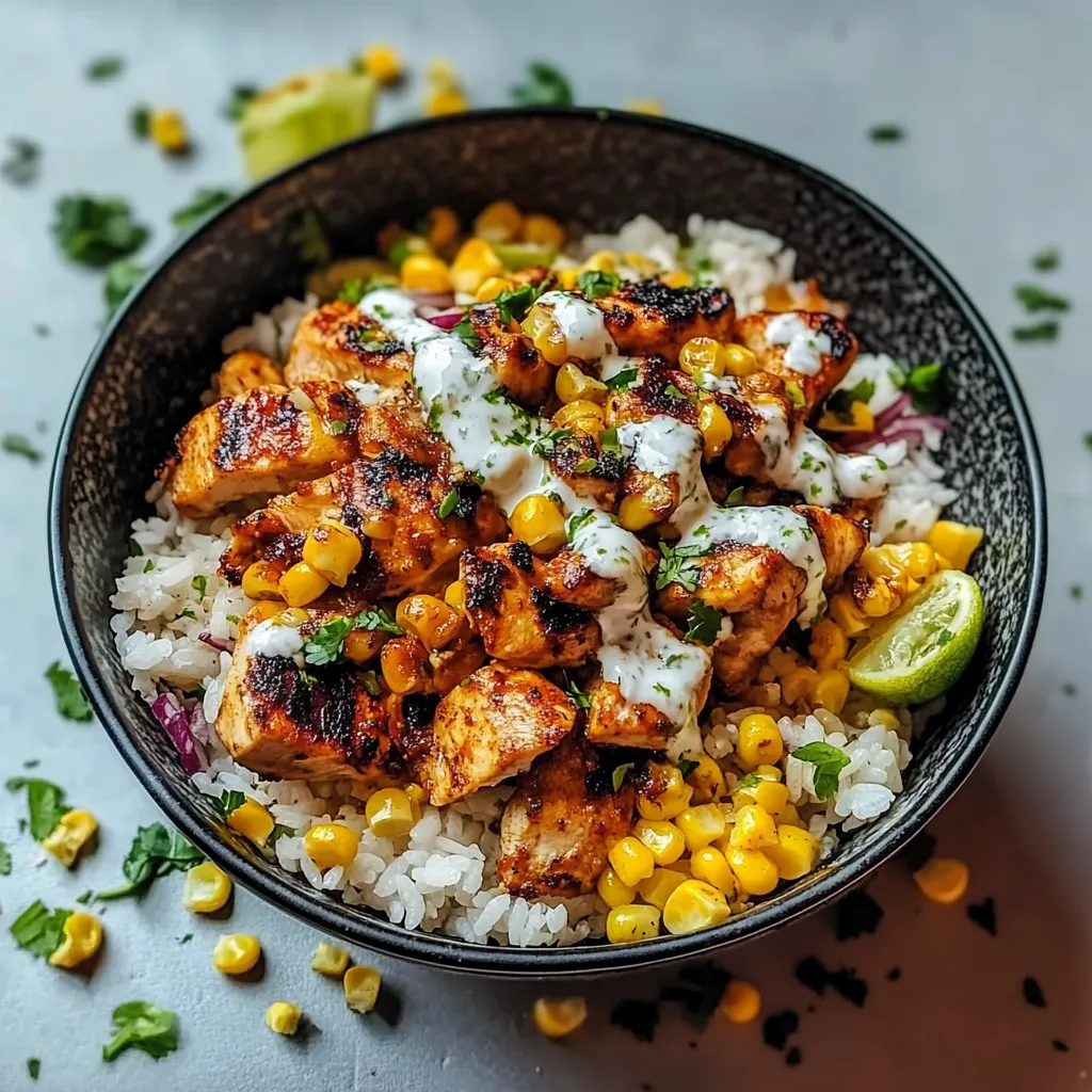 Chicken Rice Bowl with Corn Toppings