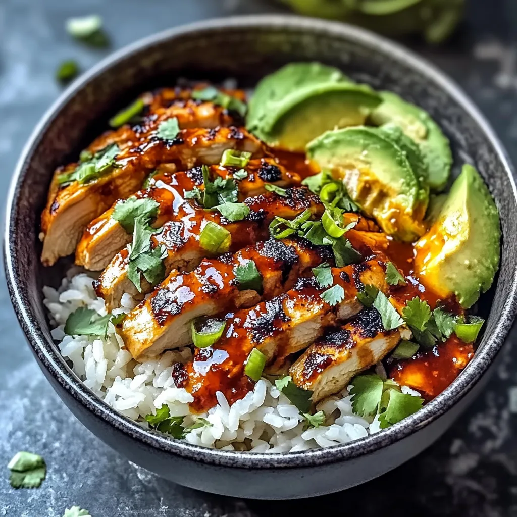 Bowls with Honey Chipotle Chicken on Rice