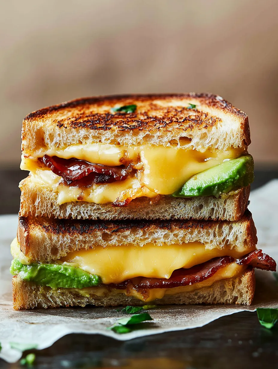 Loaded Avocado Bacon Grilled Cheese Sandwich