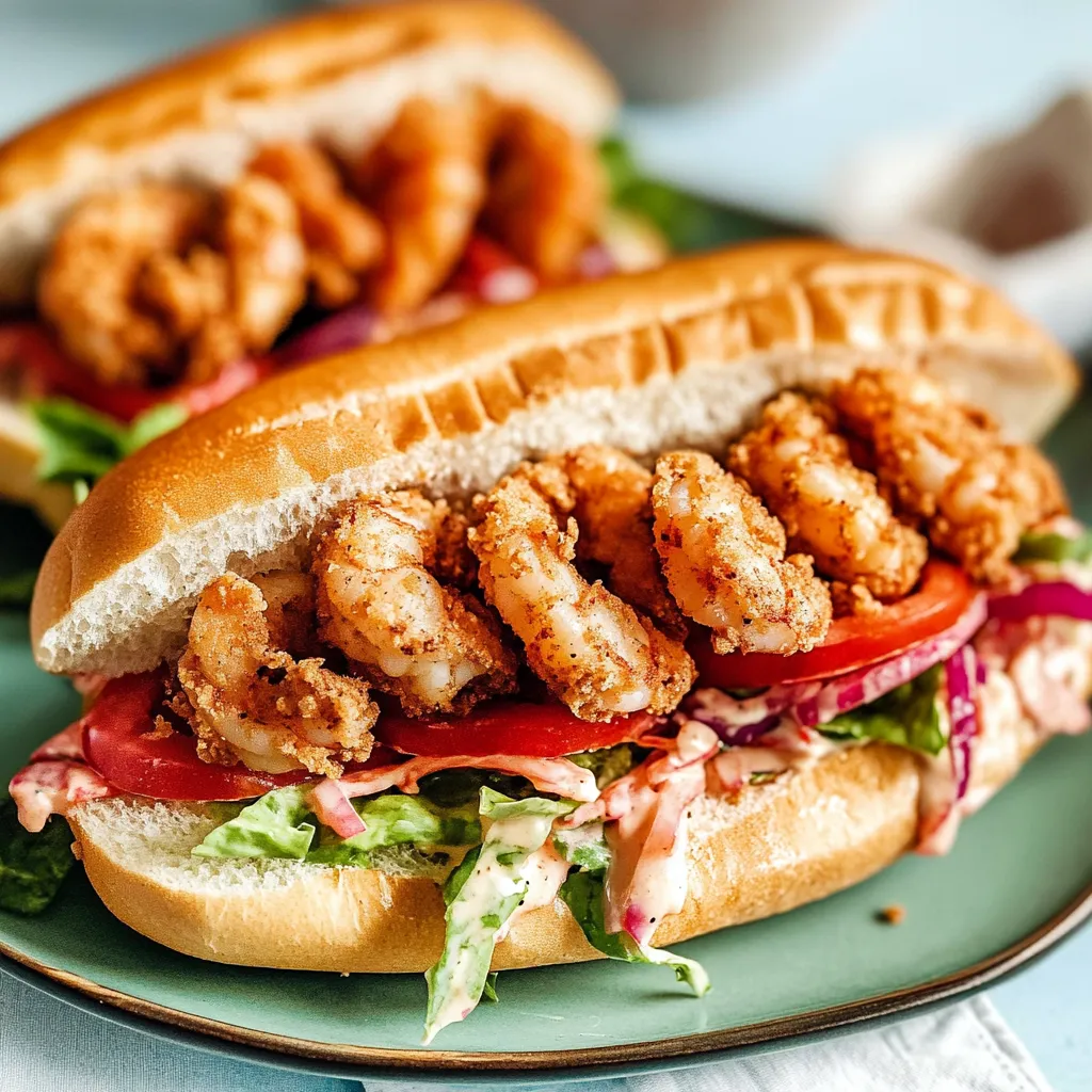 Tasty Shrimp Po Boy Sandwich