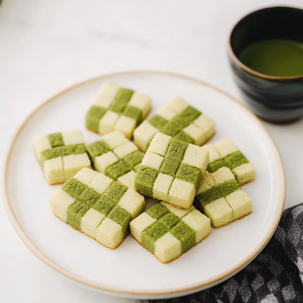 Checkerboard Matcha Cookies
