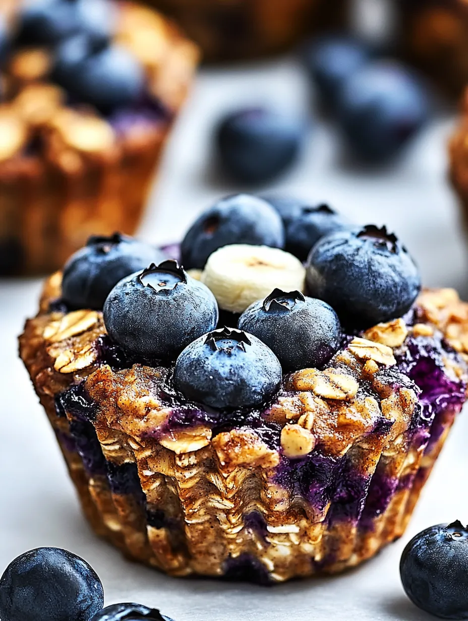 Simple Blueberry Banana Baked Oatmeal Cups
