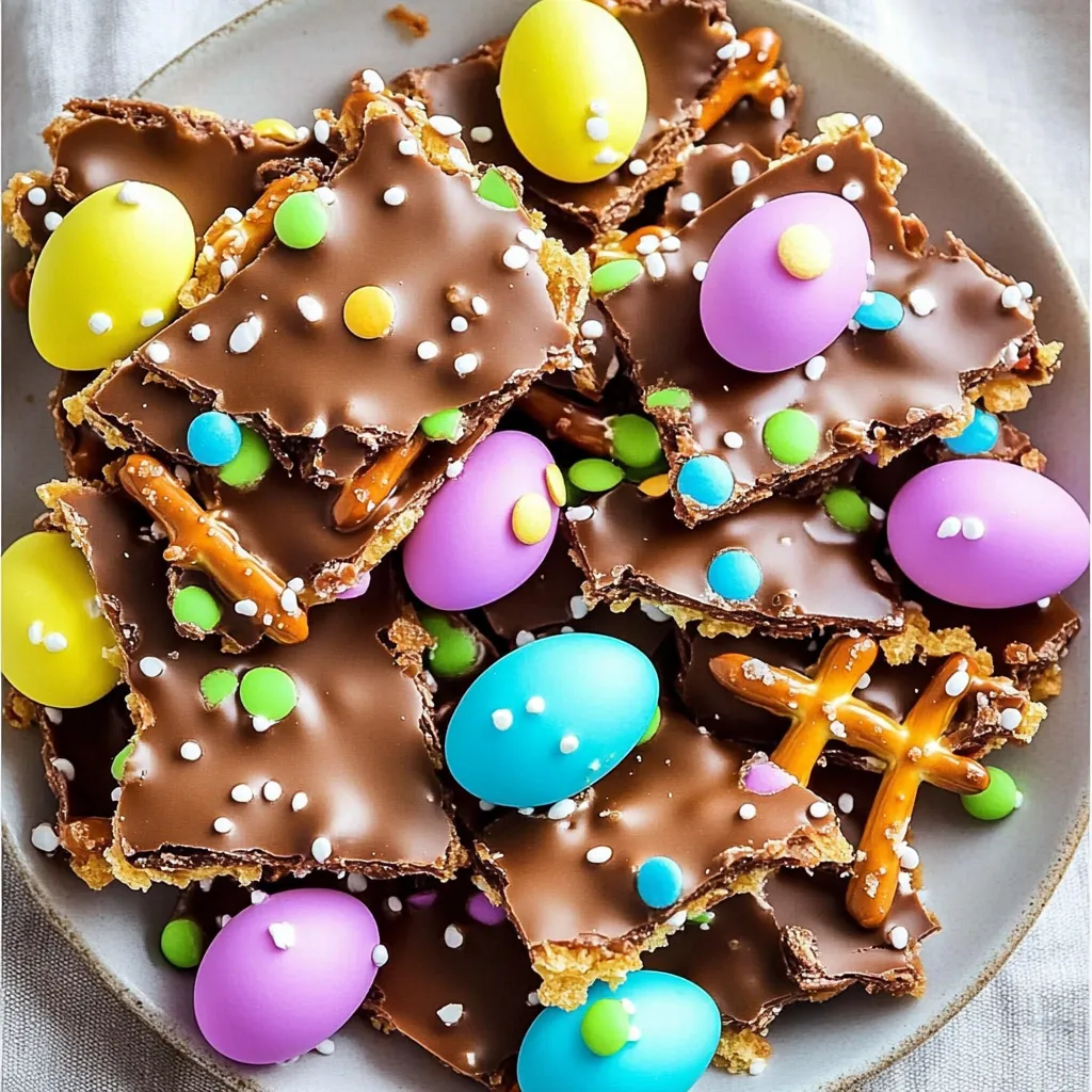 Festive Easter Bark with Pretzels and Candy