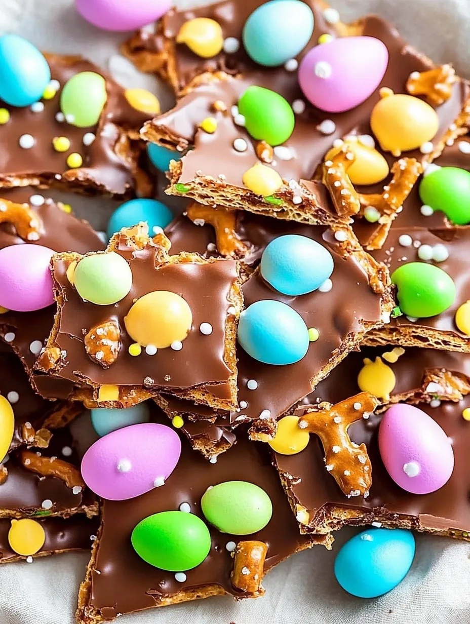 Fun Easter Egg Pretzel Bark