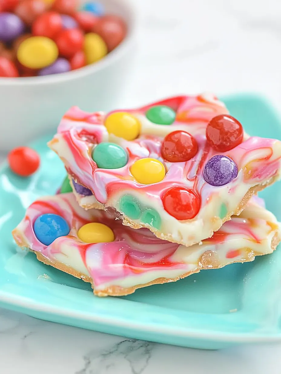 Fun Marbled Jelly Bean Bark DIY