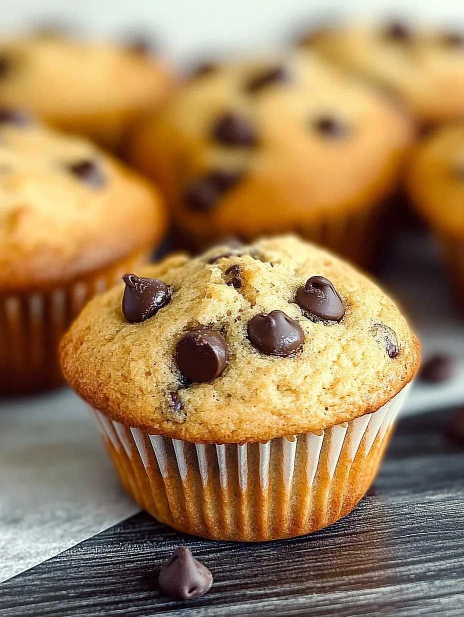 Sourdough Discard Chocolate Chip Muffins Closeup