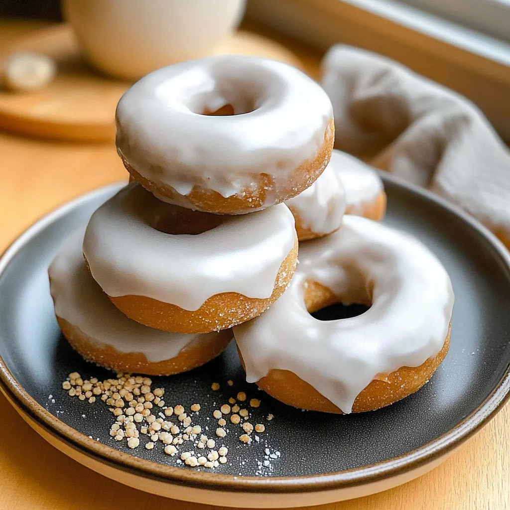 Glazed Vegan Protein Donuts No Bake