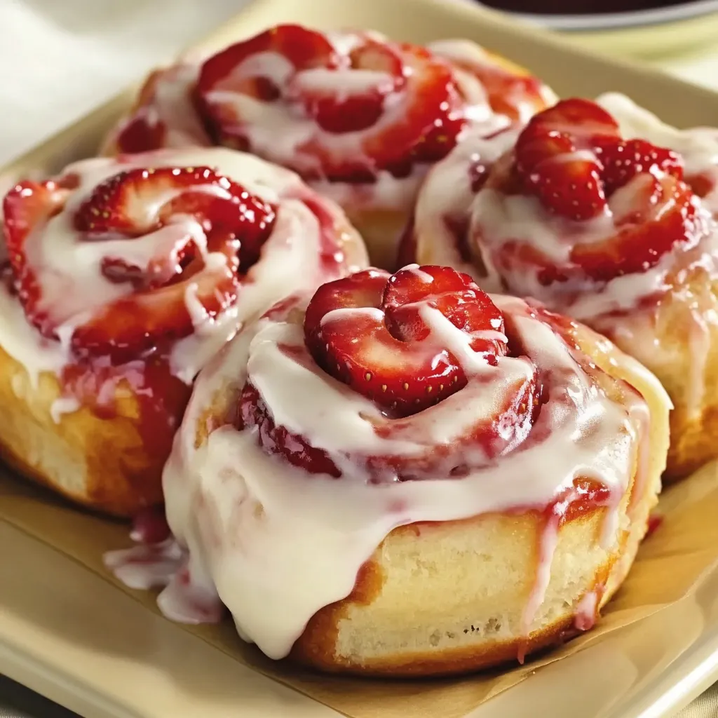 Fluffy Strawberry Cream Rolls