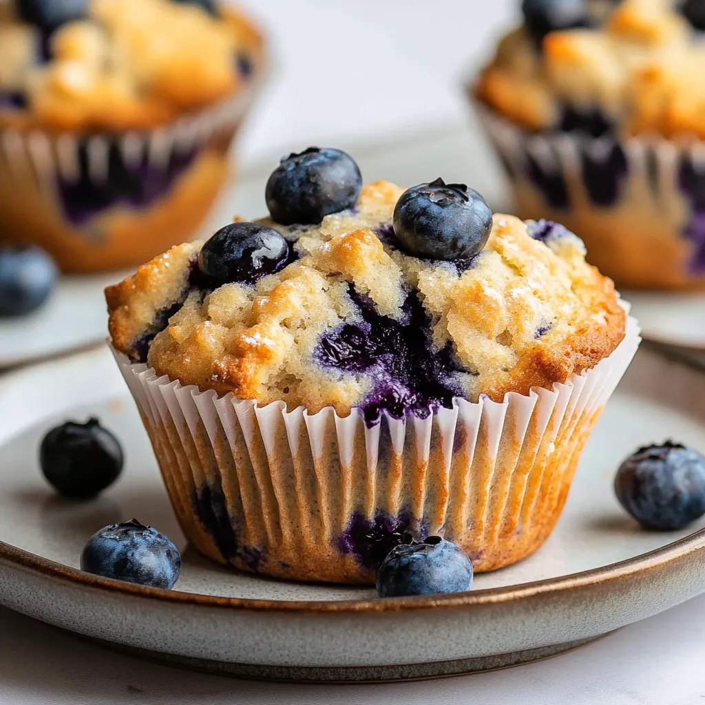 Freshly Baked Blueberry Muffins with Sourdough Starter