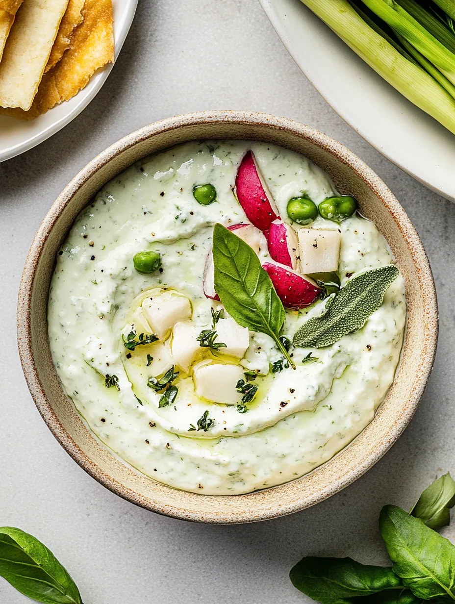 Super Simple Garlic & Herb Whipped Cottage Cheese Dip