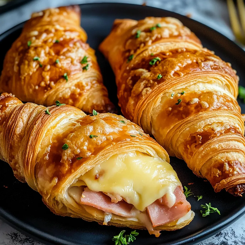 Golden Ham and Cheese Croissants in Air Fryer