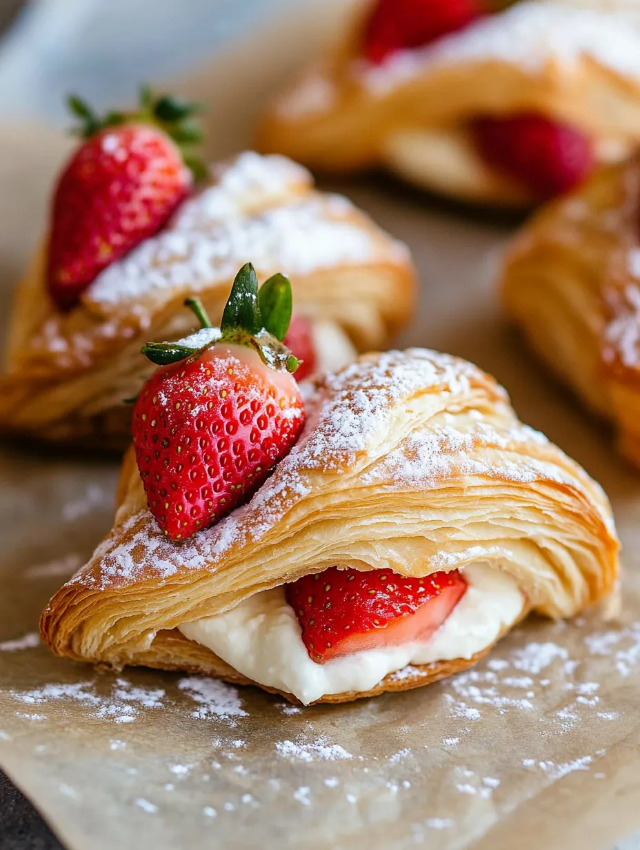 Close-Up Easy Strawberry Croissant
