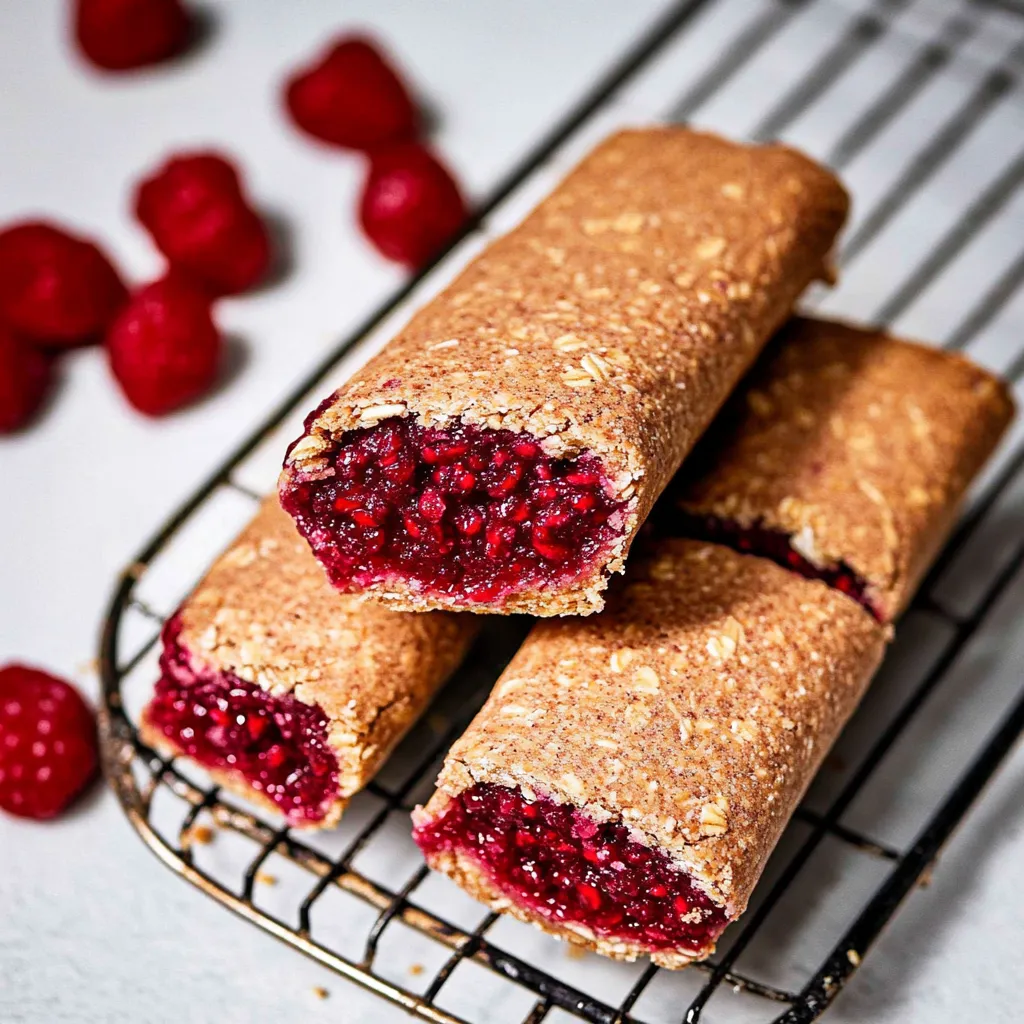 Soft and chewy raspberry bars on a plate