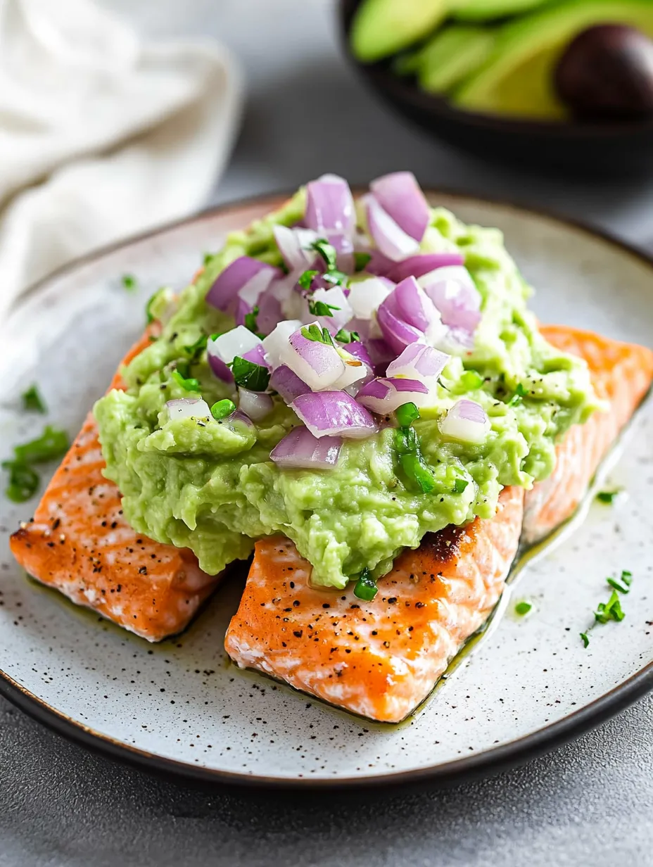 Baked Salmon with Avocado Mash Recipe